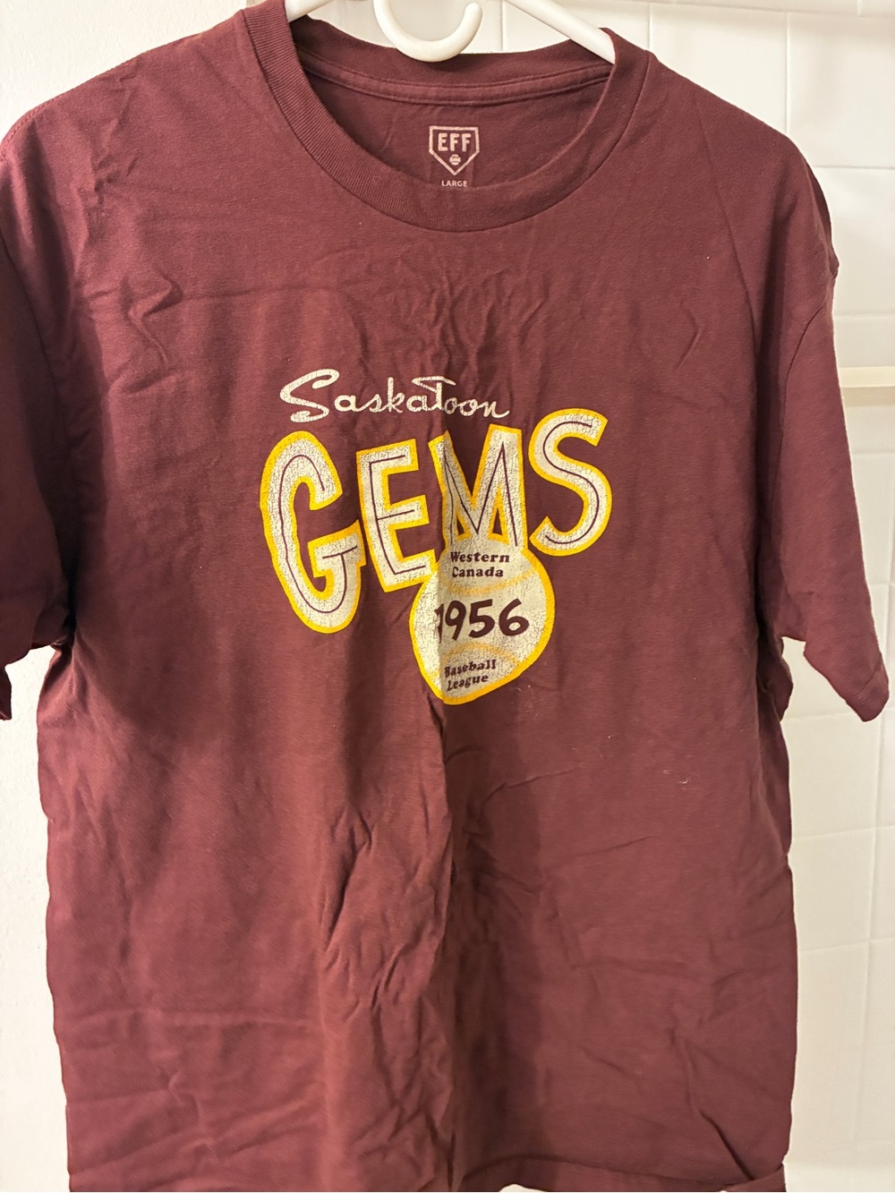 Ebbets Field Flannels Maroon 'Saskatoon GEMS' Graphic Tee